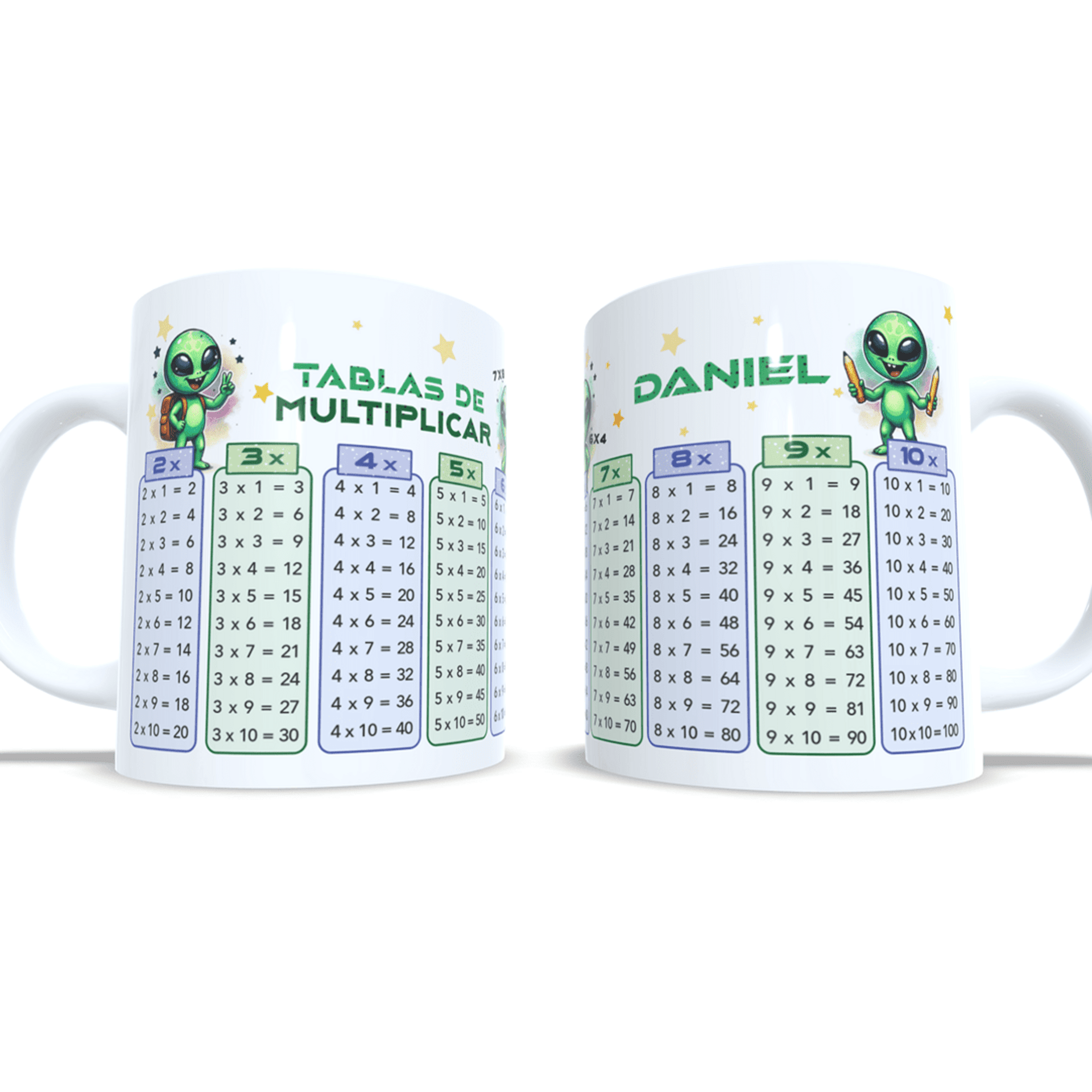 Taza personalizada Alien tablas de multiplicar aprender matemáticas cálculo - 8