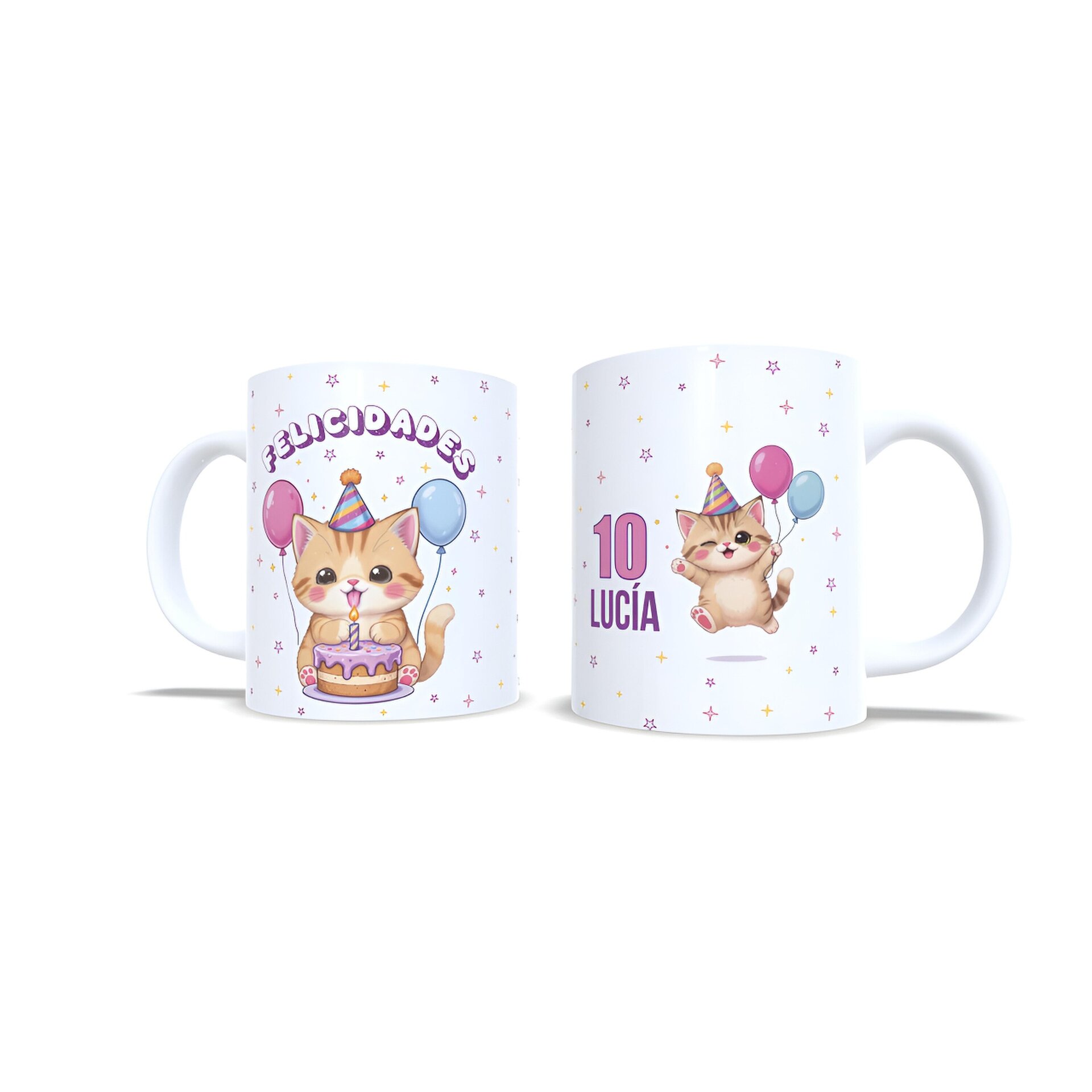 Taza personalizada cumpleaños gatito felicitación regalo personalizado - 6