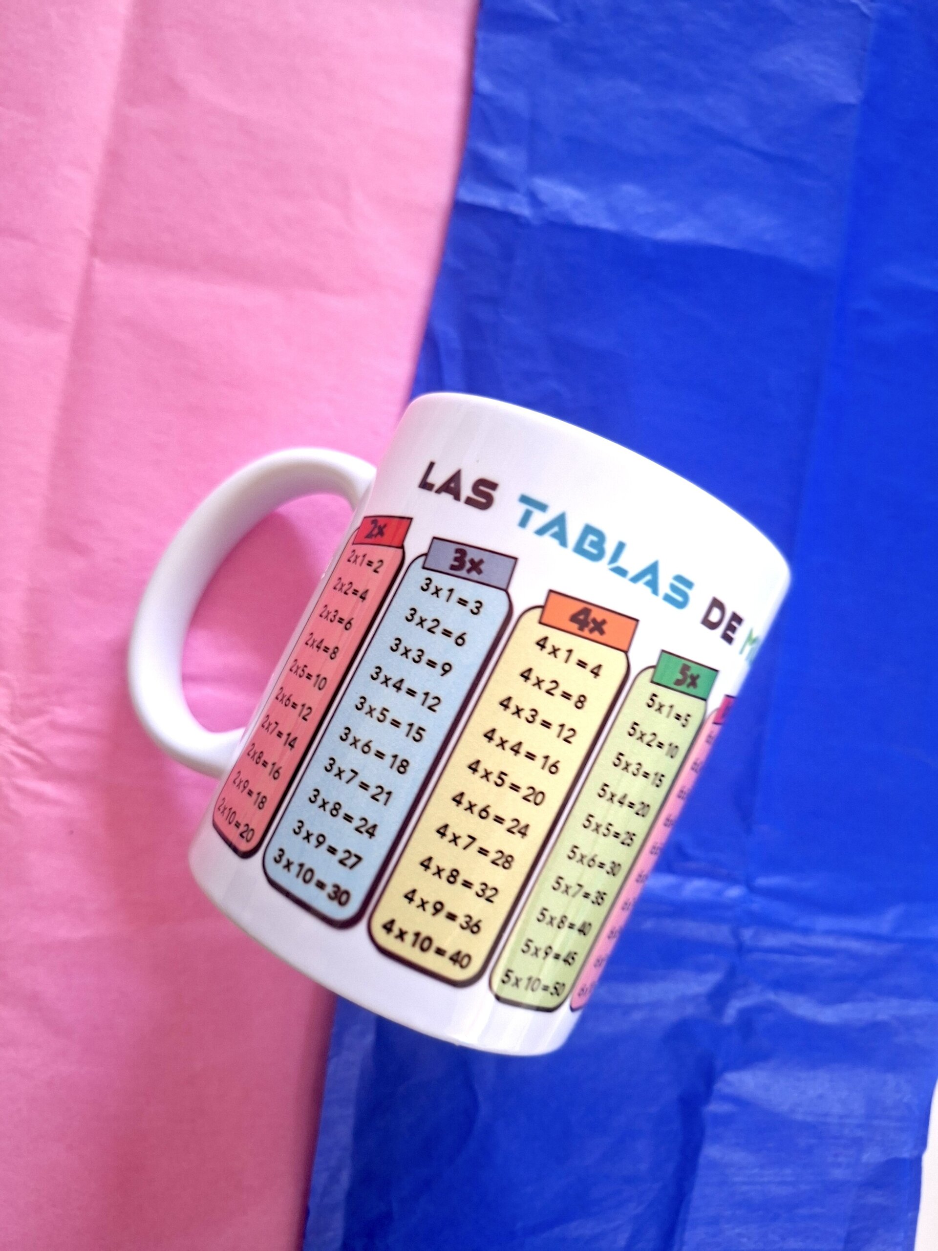 Taza personalizada de tablas de multiplicar aprender matemáticas cálculo colegio - 1