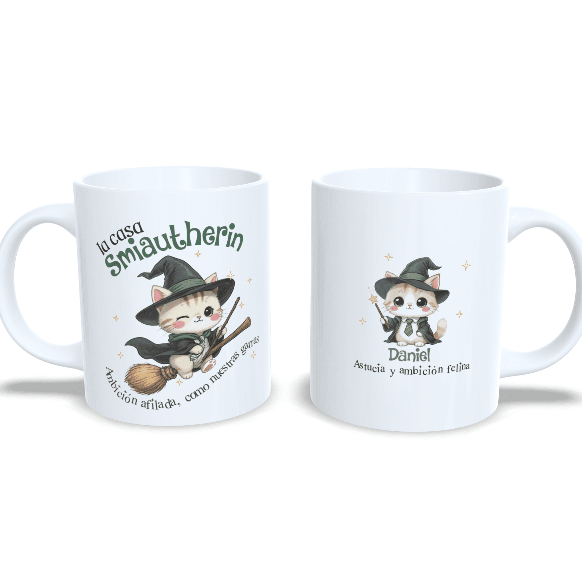 Taza personalizada inspirada en Harry Potter de gatitos de la casa Smiautherin - 6