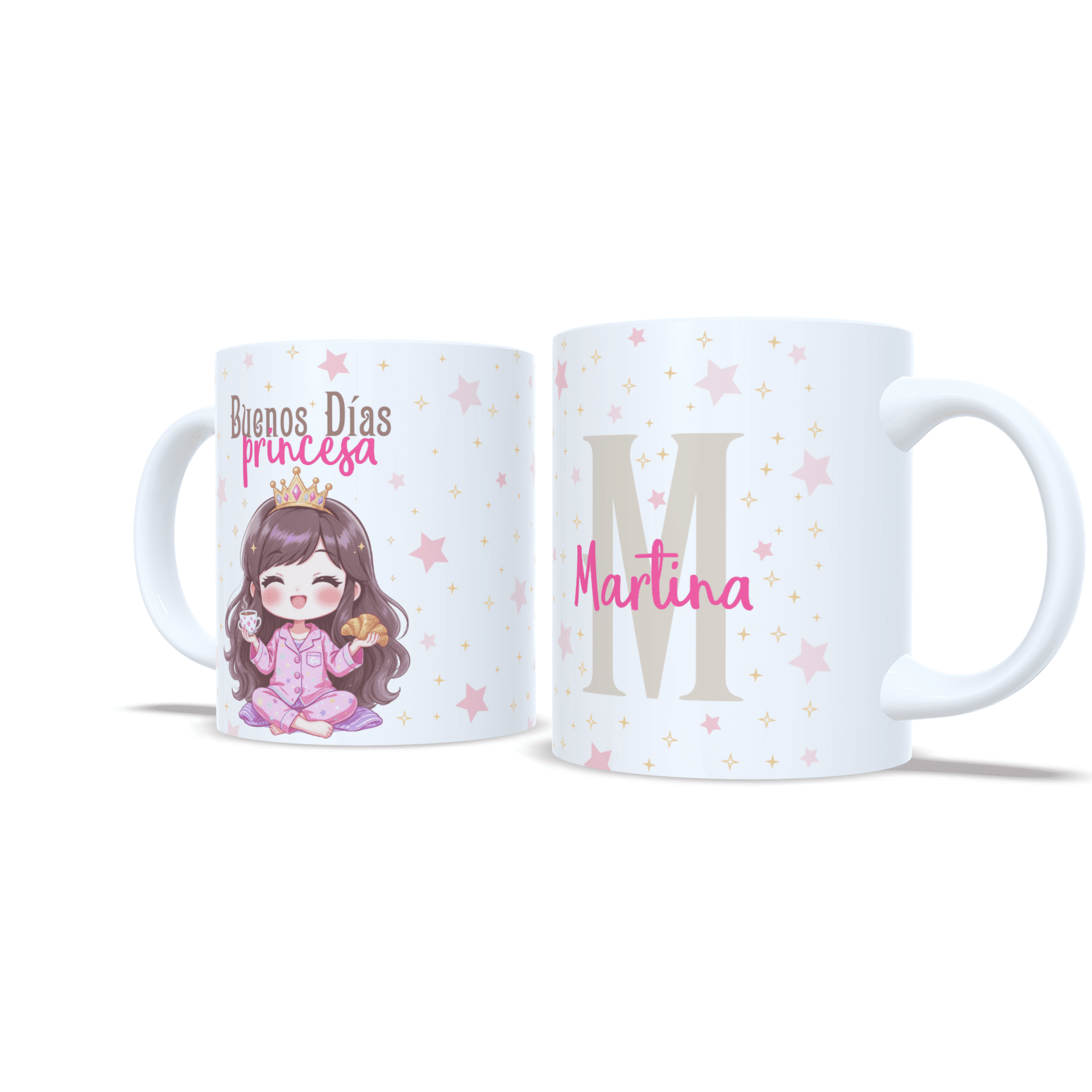 Taza personalizada regalo Buenos días princesa kawaii croissant niña - 5