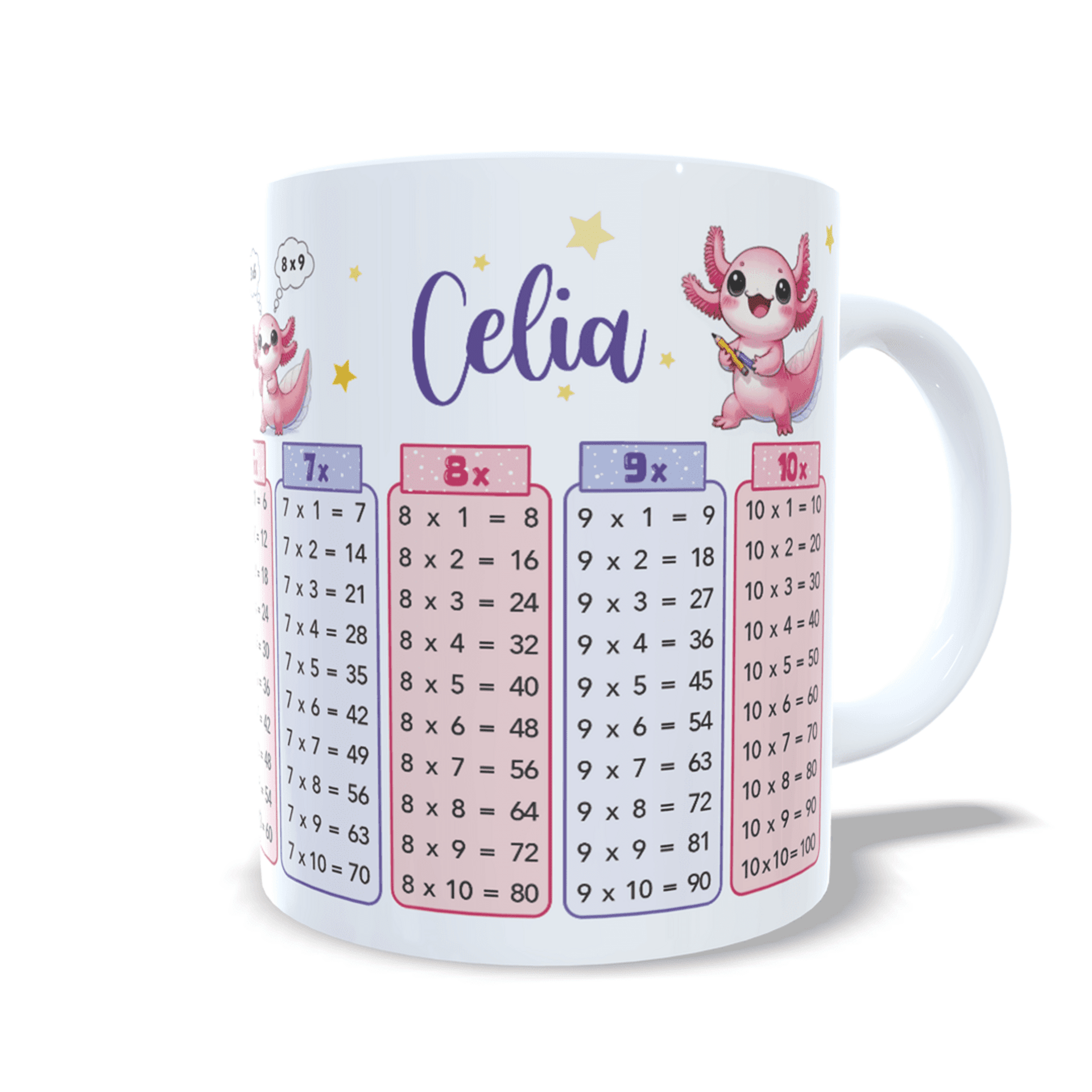 Taza personalizada Ajolote tablas de multiplicar aprender matemáticas cálculo - 5
