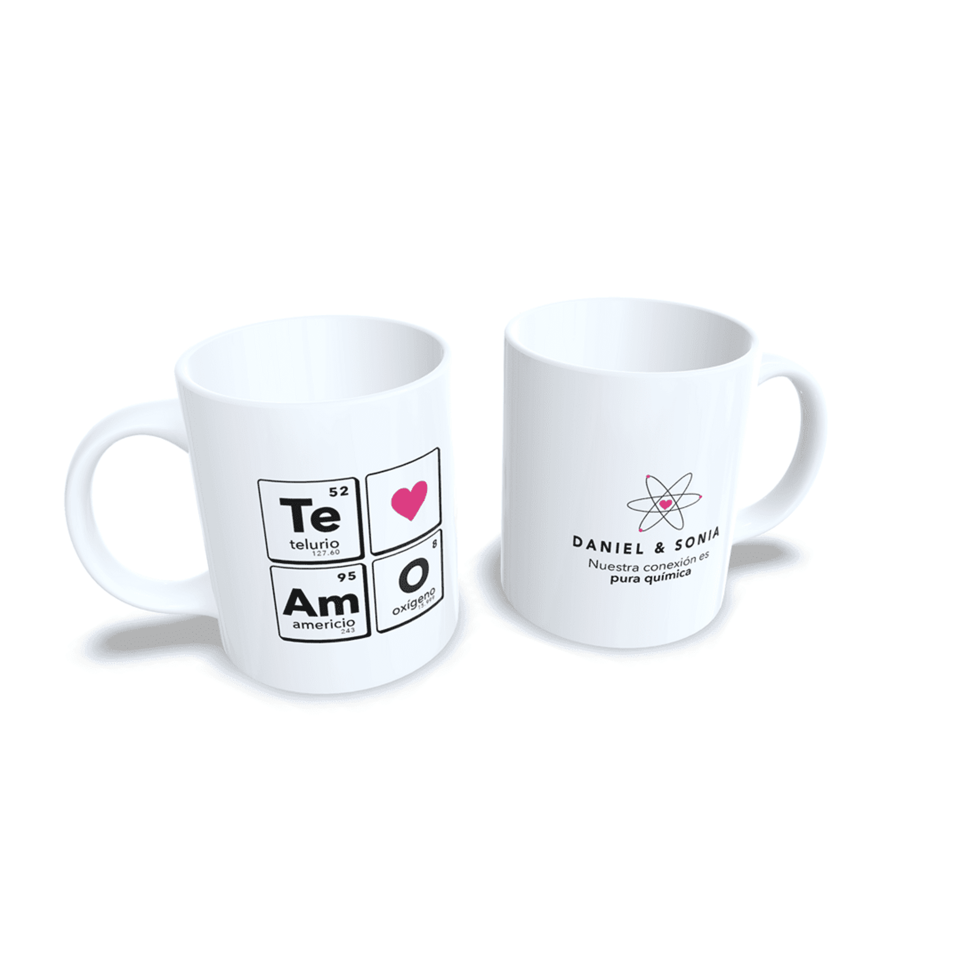 Taza personalizada para parejas aniversario san Valentin regalo te amo química - 4