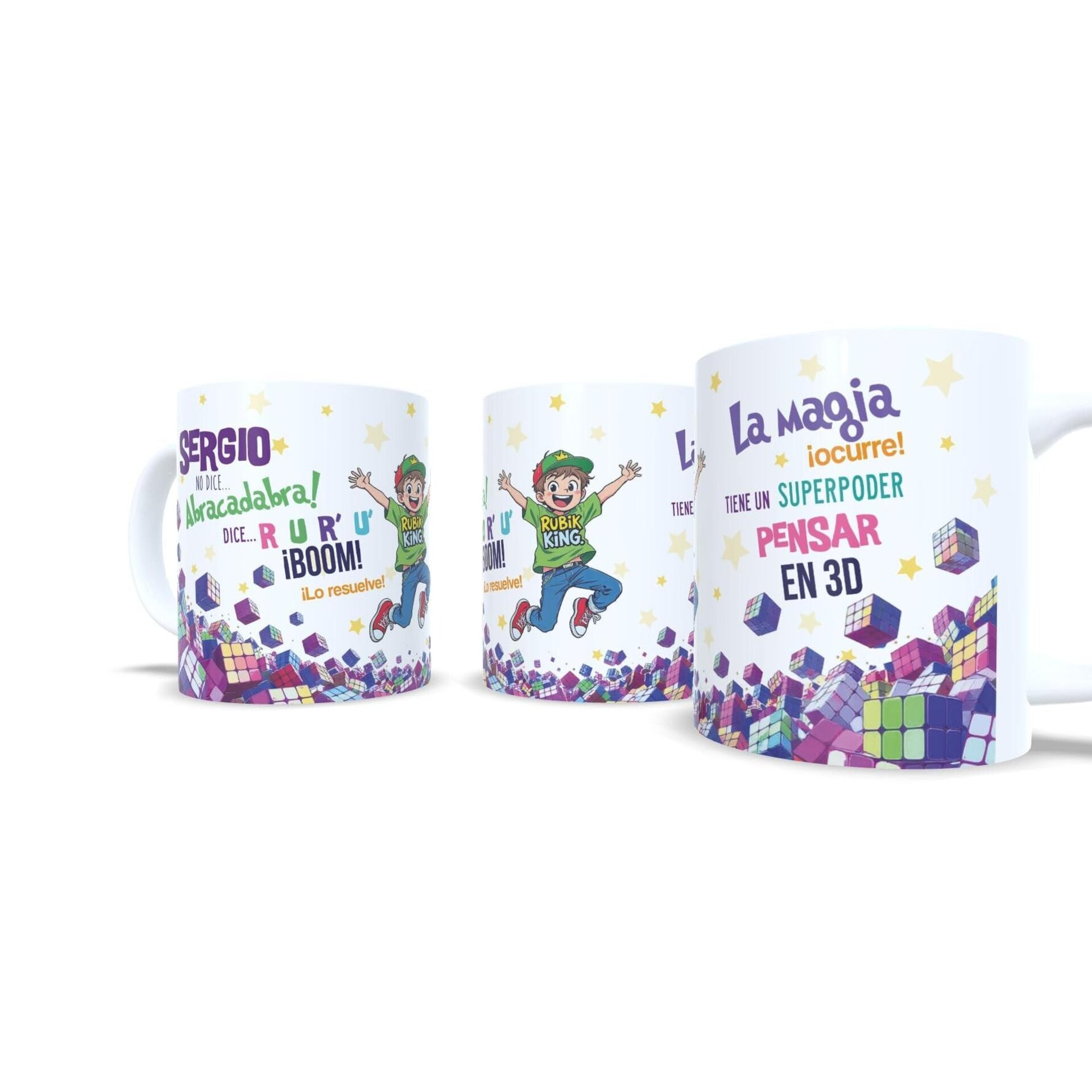 Taza personalizada regalo niño cubo de Rubik juego especial cumpleaños original - 7