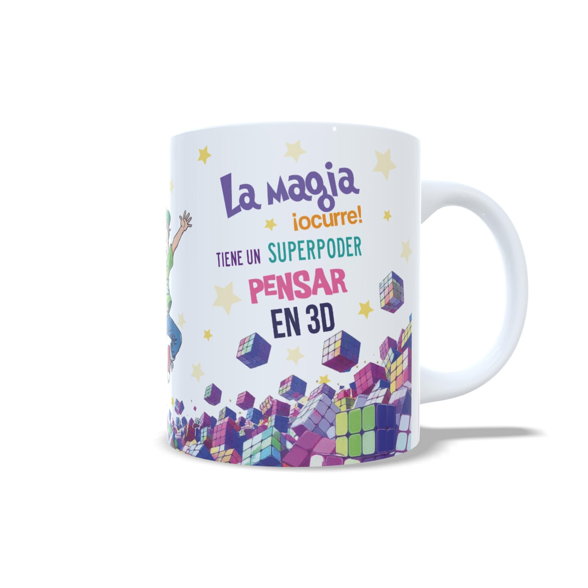 Taza personalizada regalo niño cubo de Rubik juego especial cumpleaños original - 4