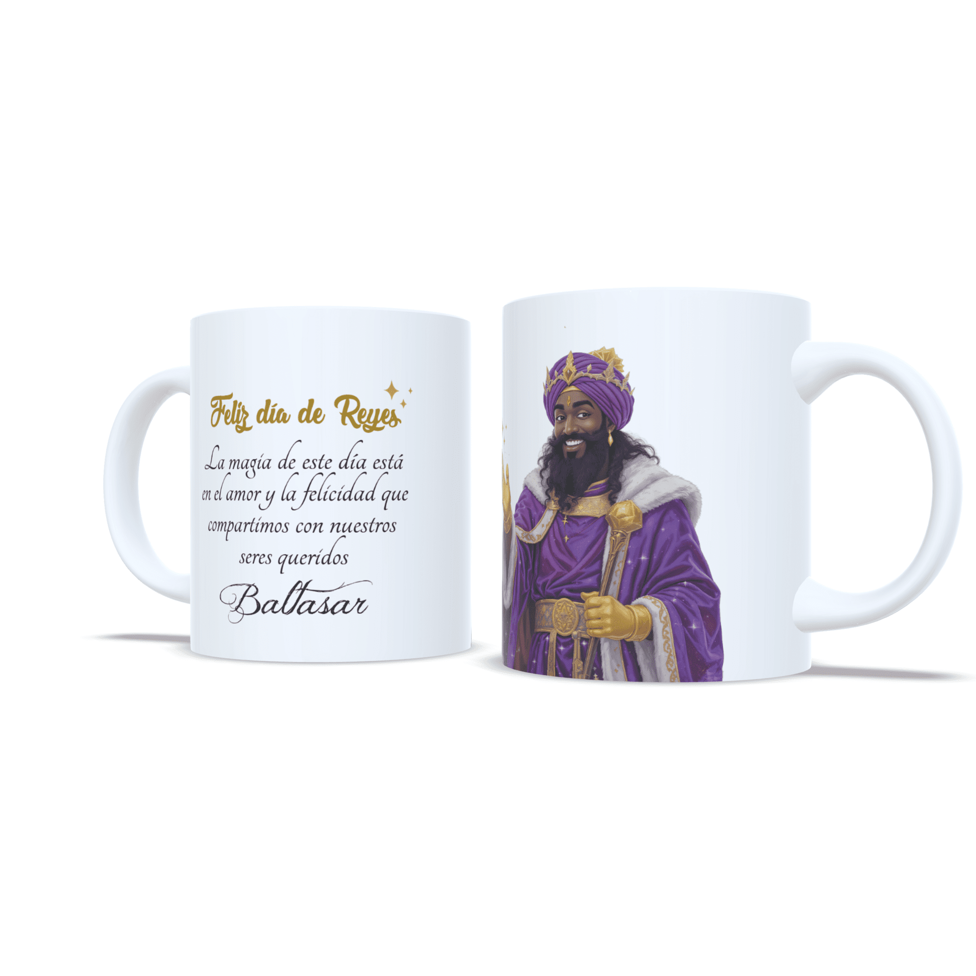 Taza personalizada regalo Rey Baltasar con carta o mensaje reyes magos navidad - 5