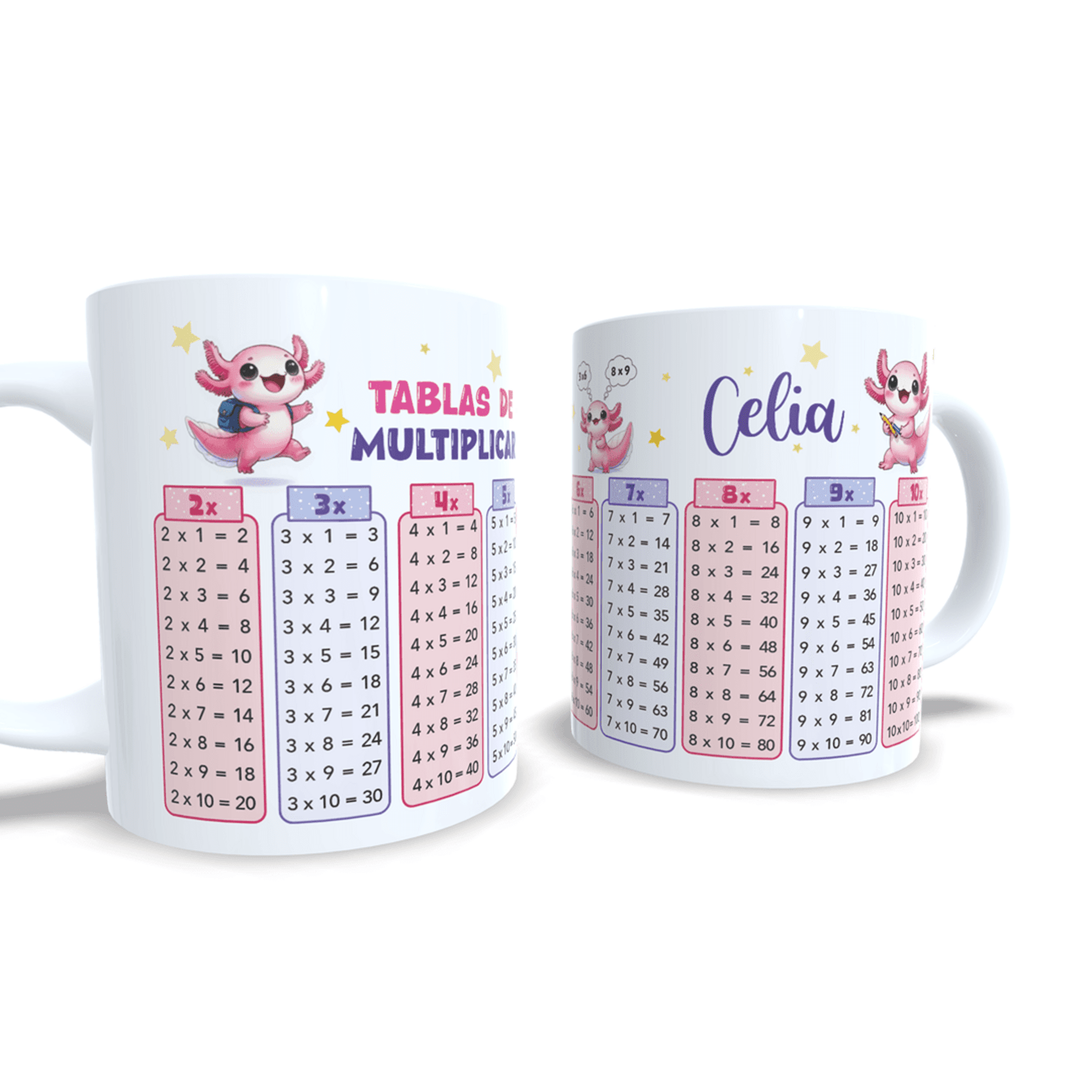 Taza personalizada Ajolote tablas de multiplicar aprender matemáticas cálculo - 7