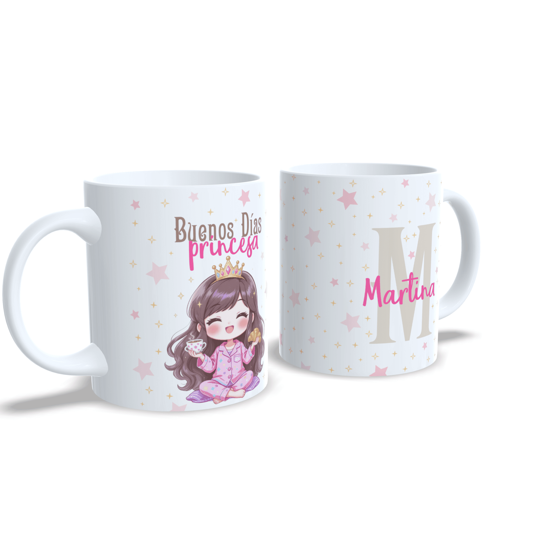 Taza personalizada regalo Buenos días princesa kawaii croissant niña - 3