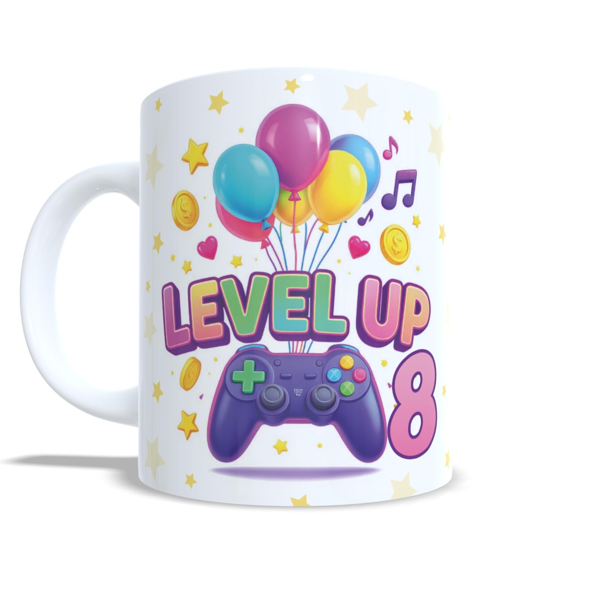 Cumpleaños Level up gamer videojuegos version niña taza - 4