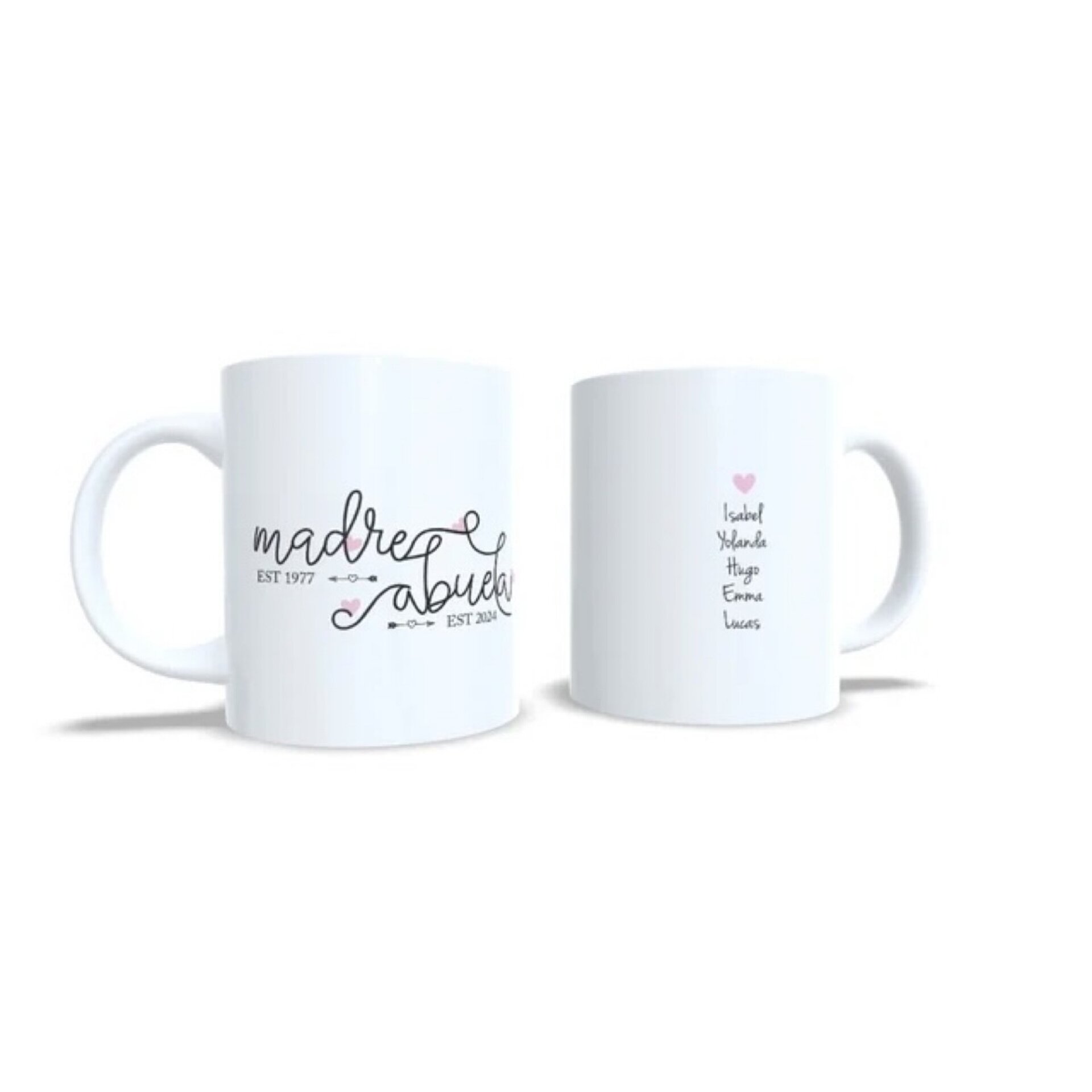 Taza personalizada madre y abuela regalo original con nombres familia día madre - 5