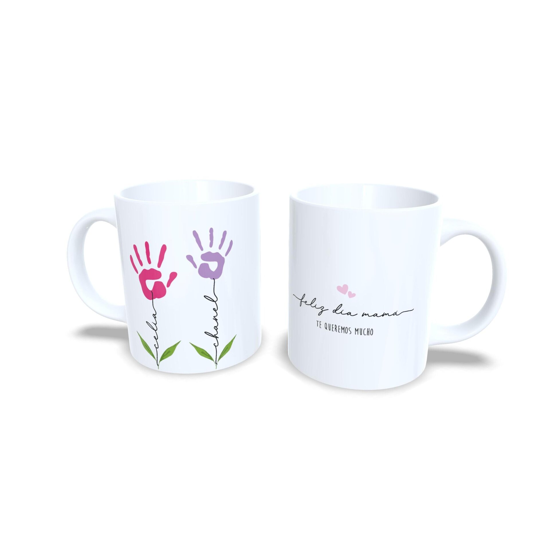 Taza personalizada día de la madre mamá flores tallos regalo madres Enna Blues - 6