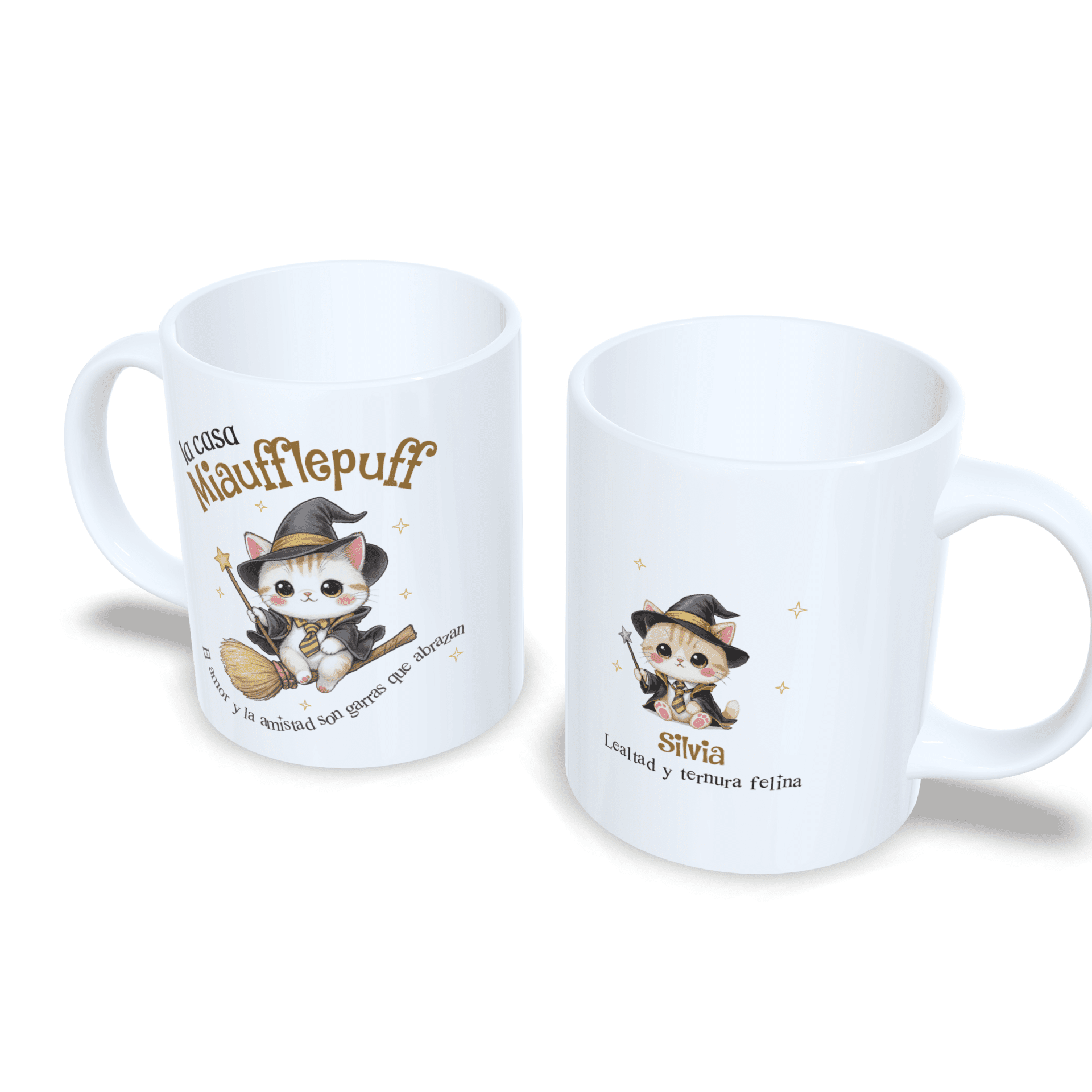 Taza personalizada inspirada en Harry Potter de gatitos de la casa Miaufflepuff - 3