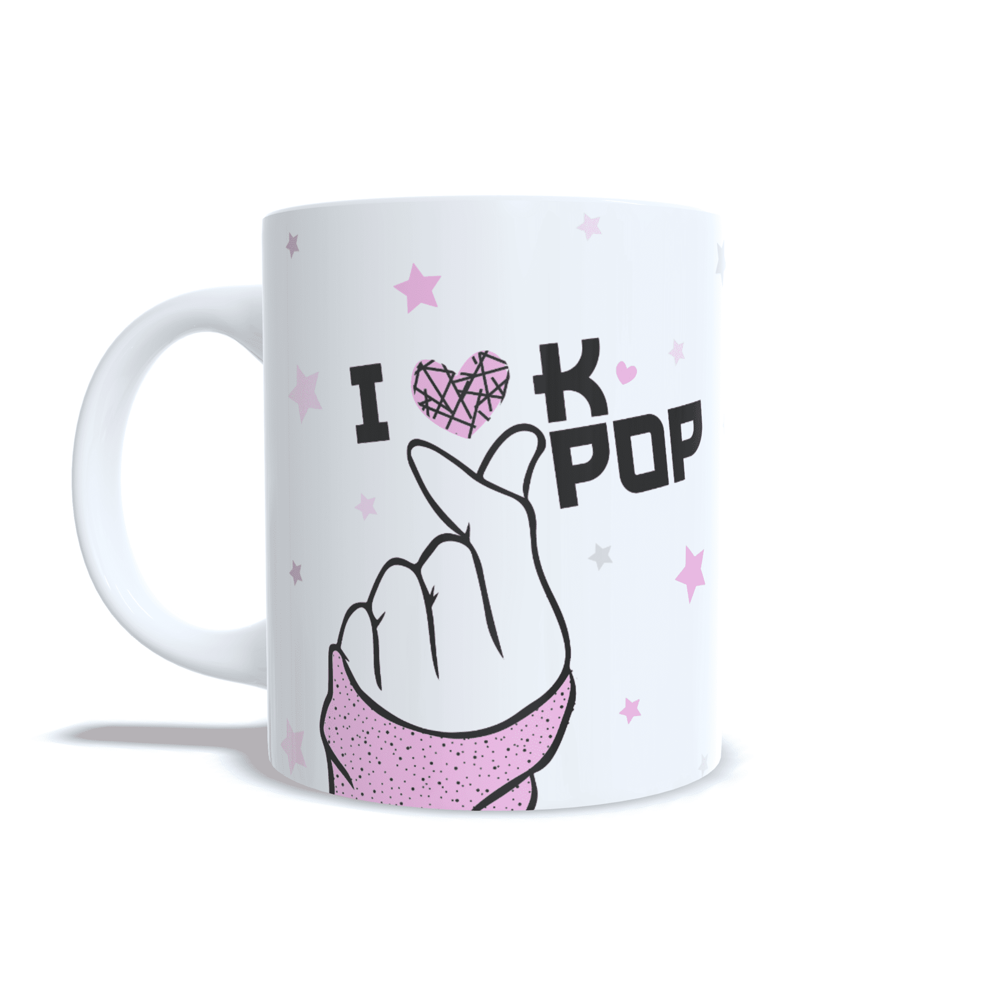 Taza personalizada regalo I love Kpop corazon dedos kdrama corea aesthetic - 2