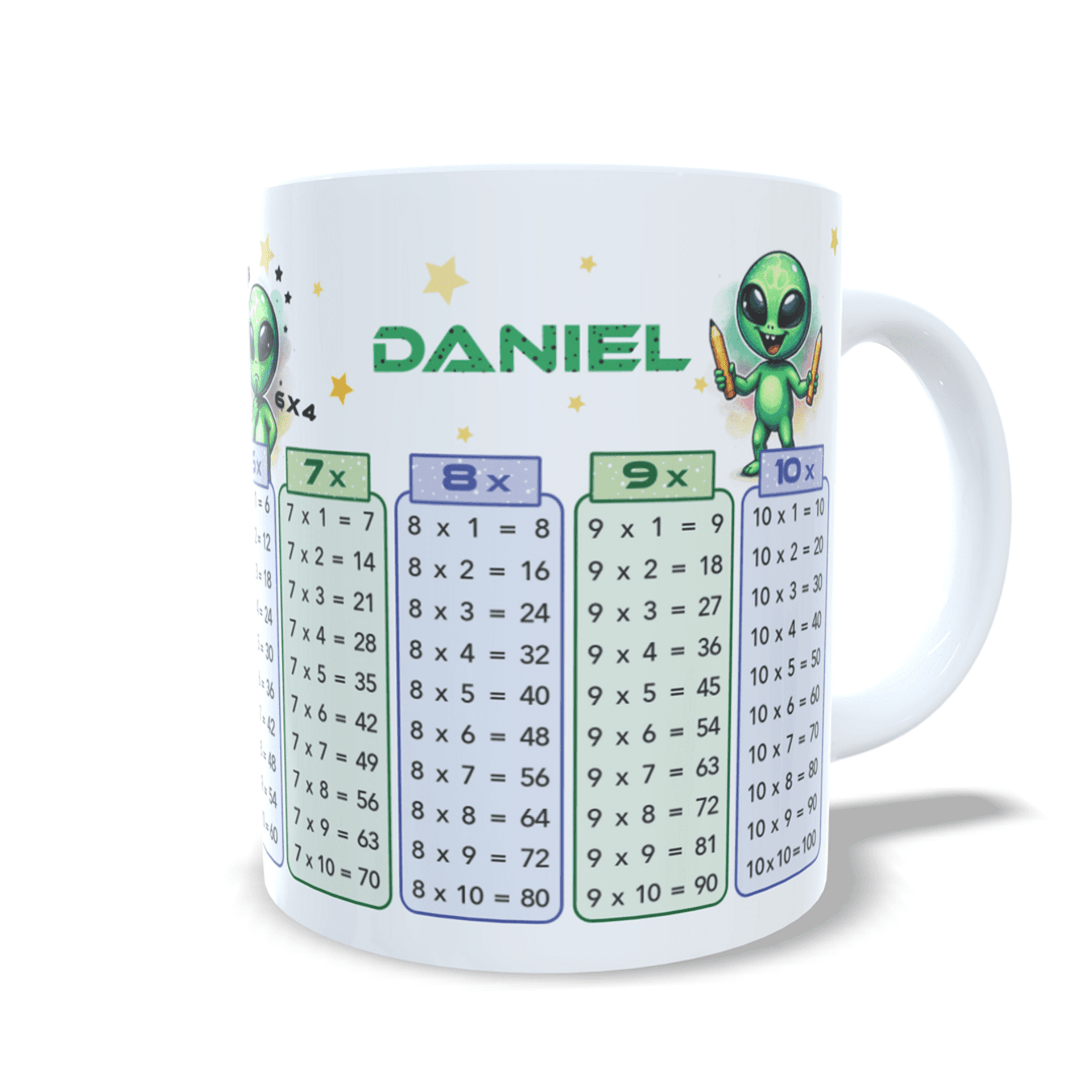 Taza personalizada Alien tablas de multiplicar aprender matemáticas cálculo - 4