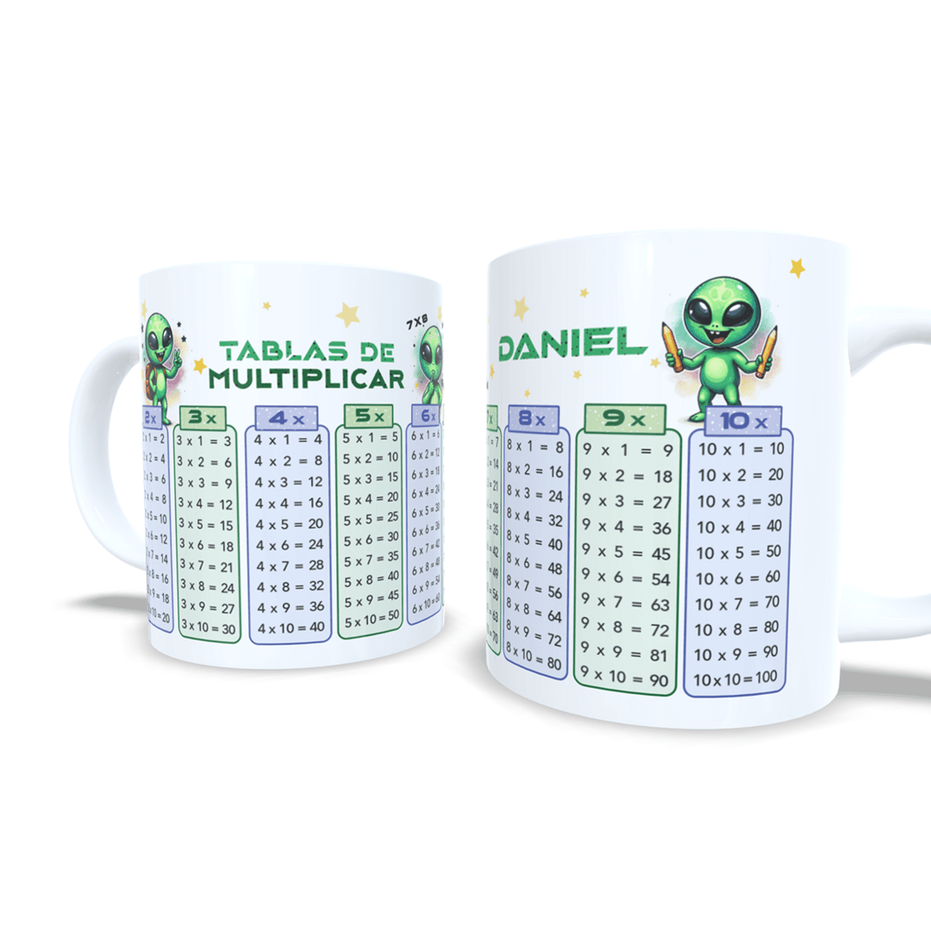Taza personalizada Alien tablas de multiplicar aprender matemáticas cálculo - 5