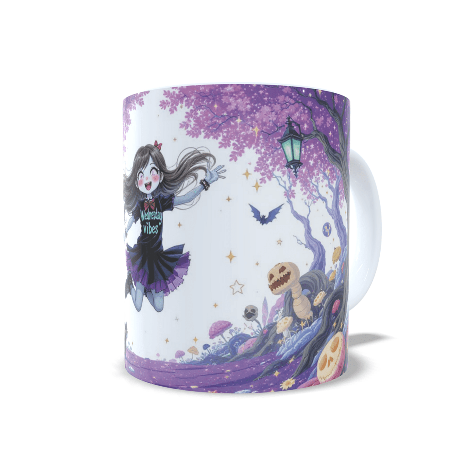 Taza personalizada regalo para niñas Inspiración en Miércoles y Monster High - 5