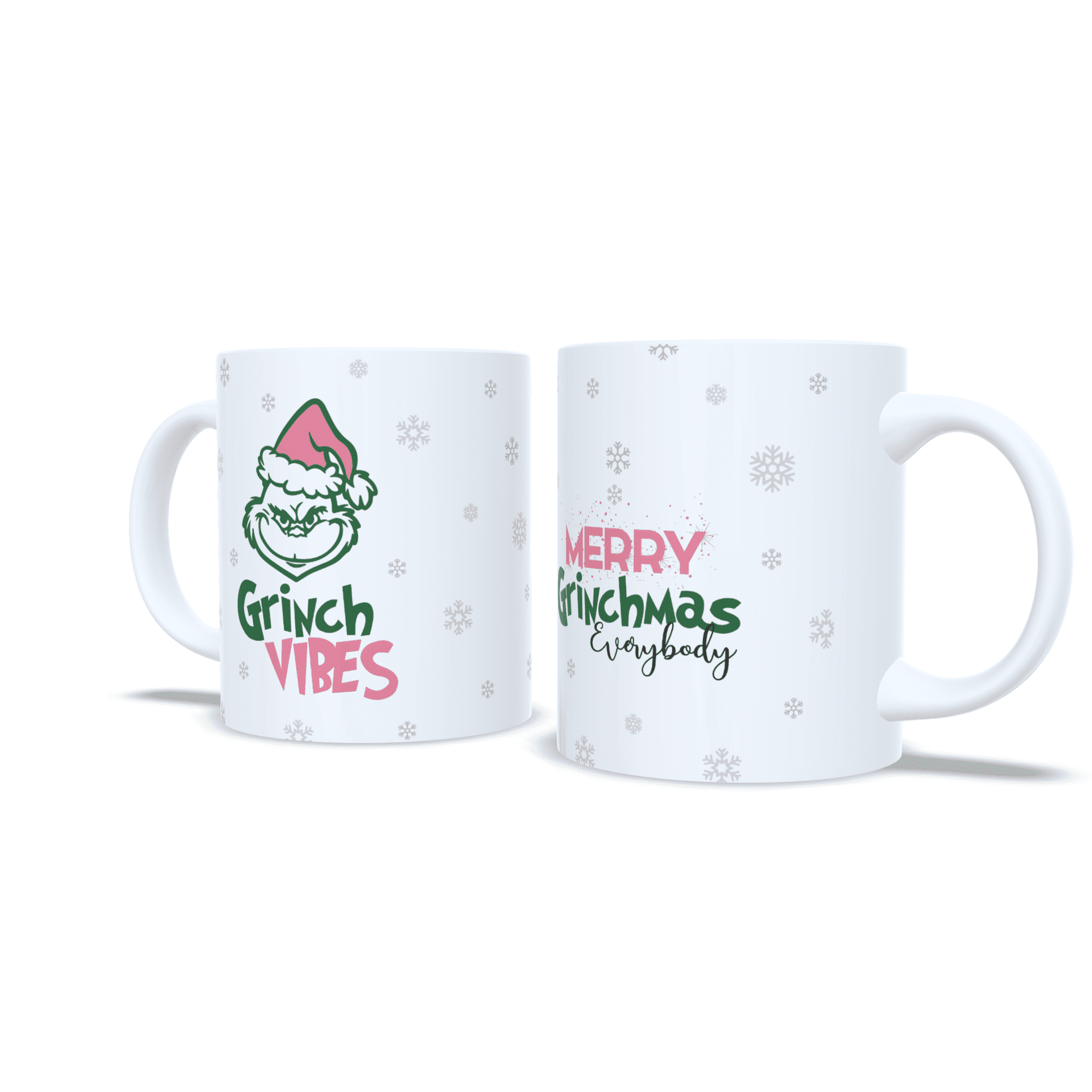 Taza personalizada regalo Grinch Vibes Merry Grinchmas navidad rosa verde - 5