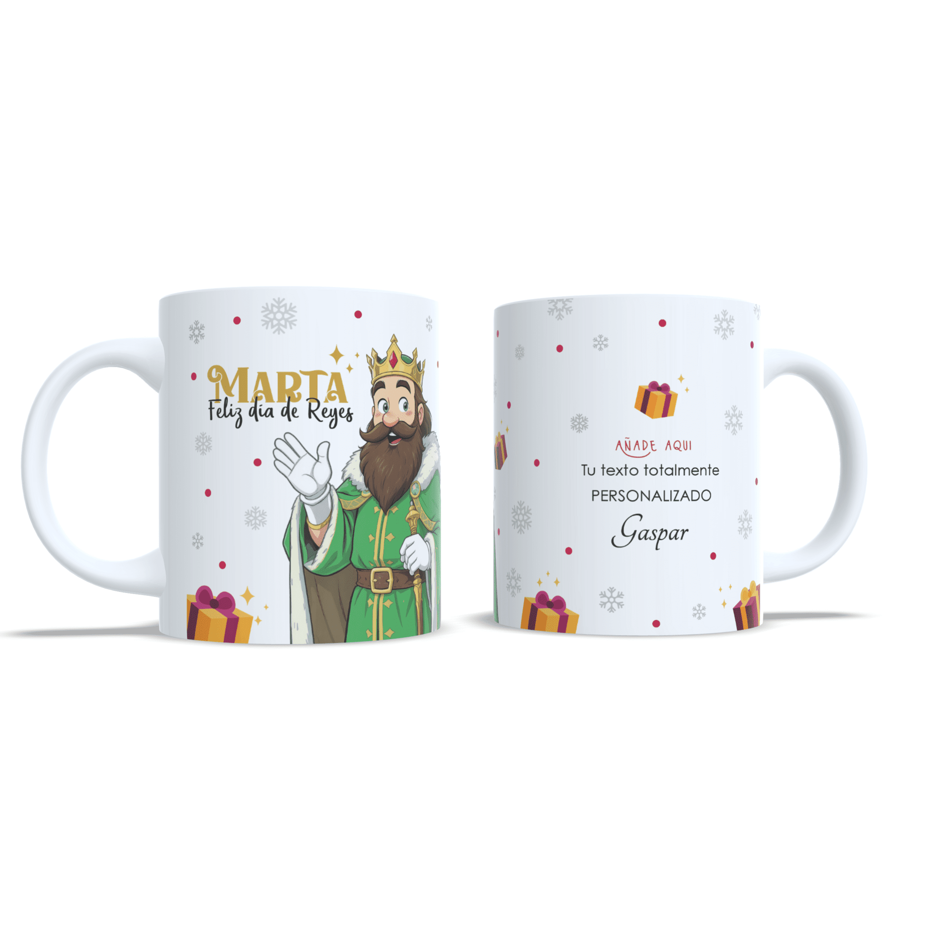 Taza personalizada regalo Rey Gaspar dibujo con mensaje reyes magos navidad - 5